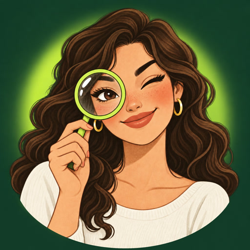 Lía lo vio: personaje ilustrado con una lupa